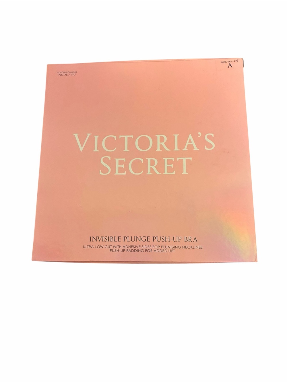 Victorias Secret Invisible Plunge Push-Up Bra Nude Size A Strapless Backless